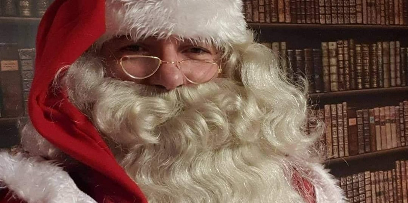 Craig dressed as Santa for Children's Hospice fundraising Zoom calls