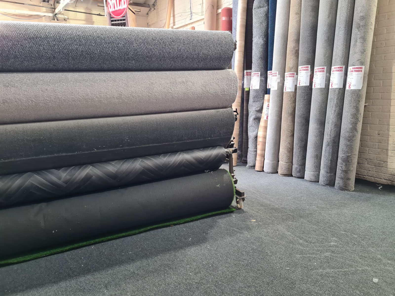 Roll end bargains stacked in our Warrington store